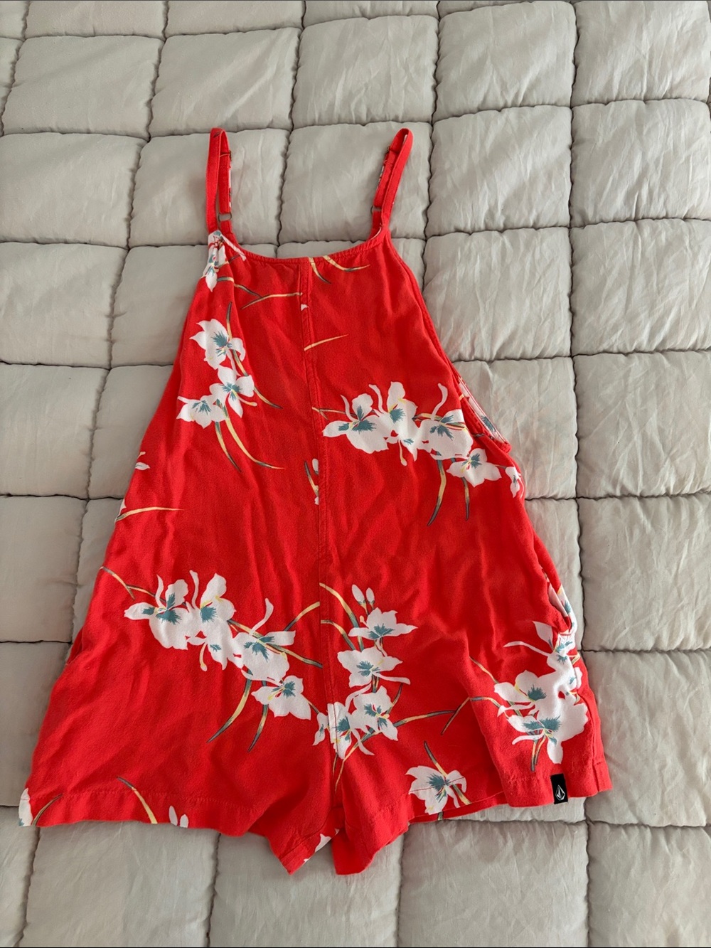 Volcom Red Floral Girls' Romper